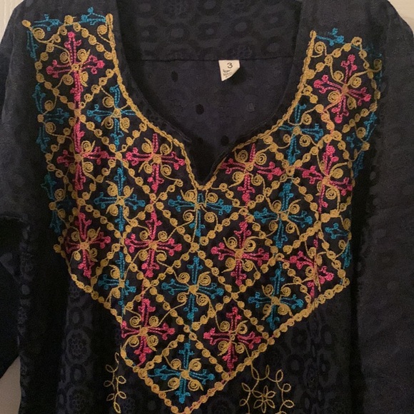 Kids Navy Abaya Long Traditional Dress Size 3 - Picture 2 of 7